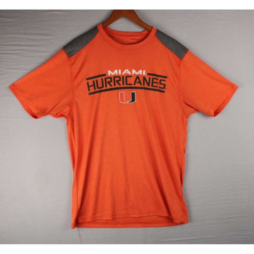 NCAA Miami Hurricanes The U Polyester Adult Large Campus Heritage T-Shirt